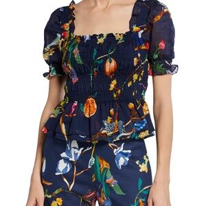 Emilia Top in Jungle Navy Tanya Taylor